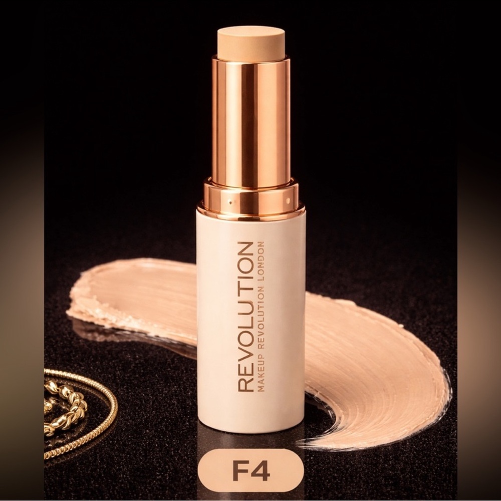Makeup Revolution Fast Base Stick Foundation F4‎ Light Neutral Undertone Cruelty
